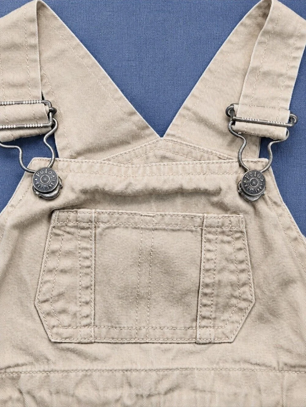 VTG Polo Ralph Lauren Ranch Line Khaki Cargo Overalls Toddler Utility Workwear